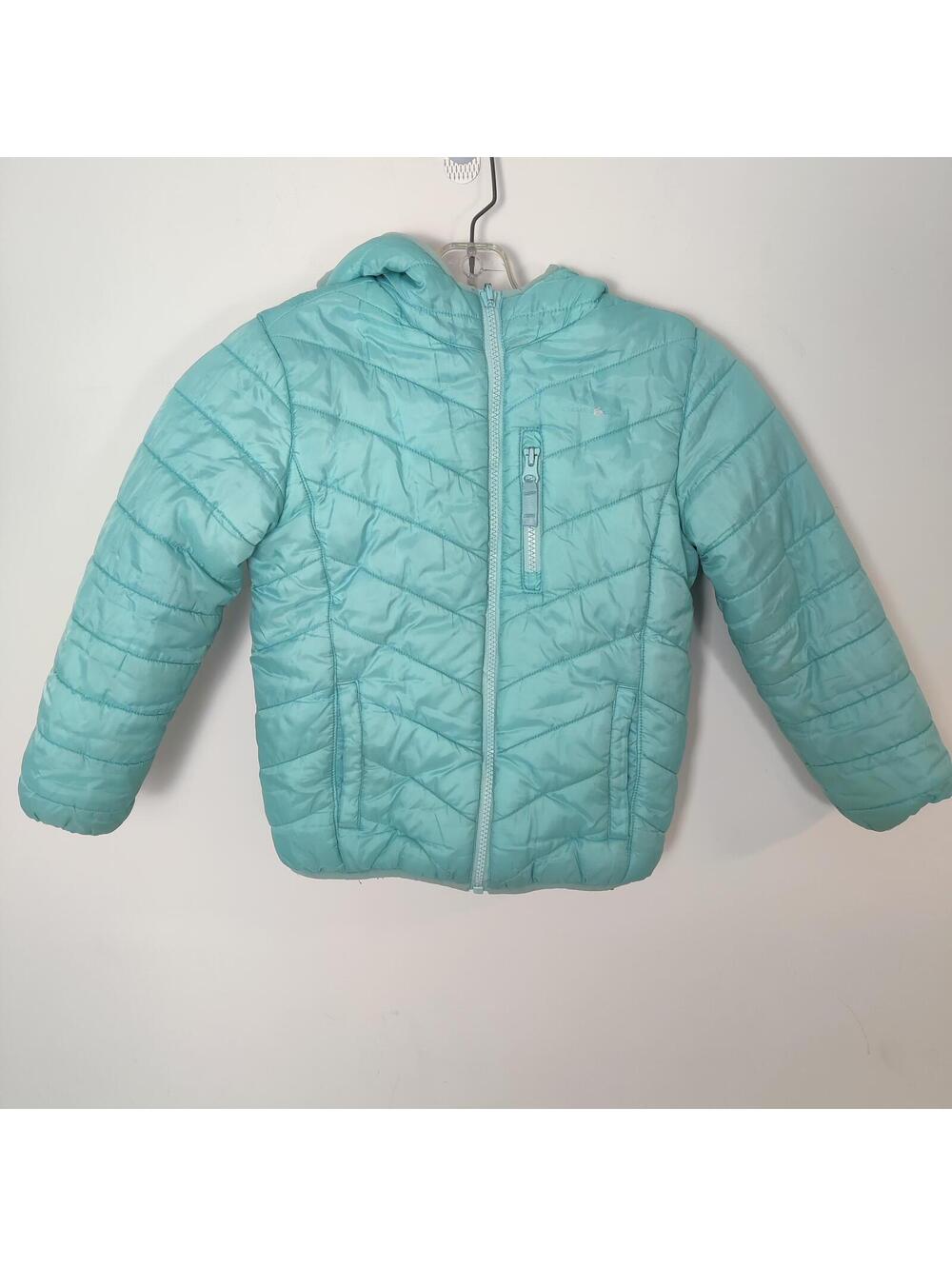 Eddie Bauer Kids Turquoise Hooded Puffer Jacket Size Kid's Small 6 Years Old